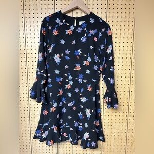 - Elizabet J Long Sleeve Floral Print Dress